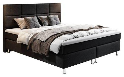 Boxspringbett Mit Topper 180x200 Rotterdam Plus-F - Silberfarben/Schwarz, KONVENTIONELL, Textil (180/200cm) - MID.YOU