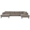 Wohnlandschaft Lumber Jack Taupe Velours - Taupe/Wengefarben, MODERN, Textil (169/348/201cm) - Trendmanufaktur