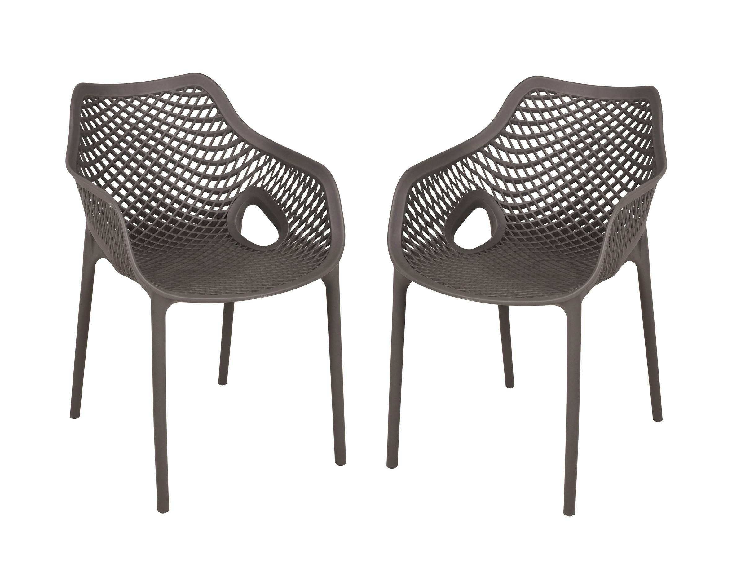 GARTENSTUHL-SET STUHL LAURIA,ANTHRAZIT,2ER SET - Anthrazit, MODERN, Kunststoff (53/82/60cm) - Gardenson