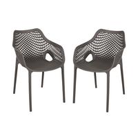 GARTENSTUHL-SET STUHL LAURIA,ANTHRAZIT,2ER SET - Anthrazit, MODERN, Kunststoff (53/82/60cm) - Gardenson