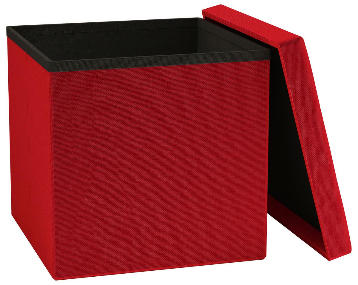 Sitzbox Boxas Rot B: 38 cm - Rot, Basics, Holzwerkstoff/Kunststoff (38/38/38cm) - MID.YOU