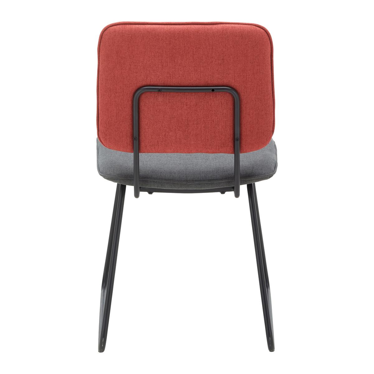 Židle AVA světle šedá, červená - šedá/černá, Moderní, kov/dřevo (49/85/62cm) - Bessagi Home