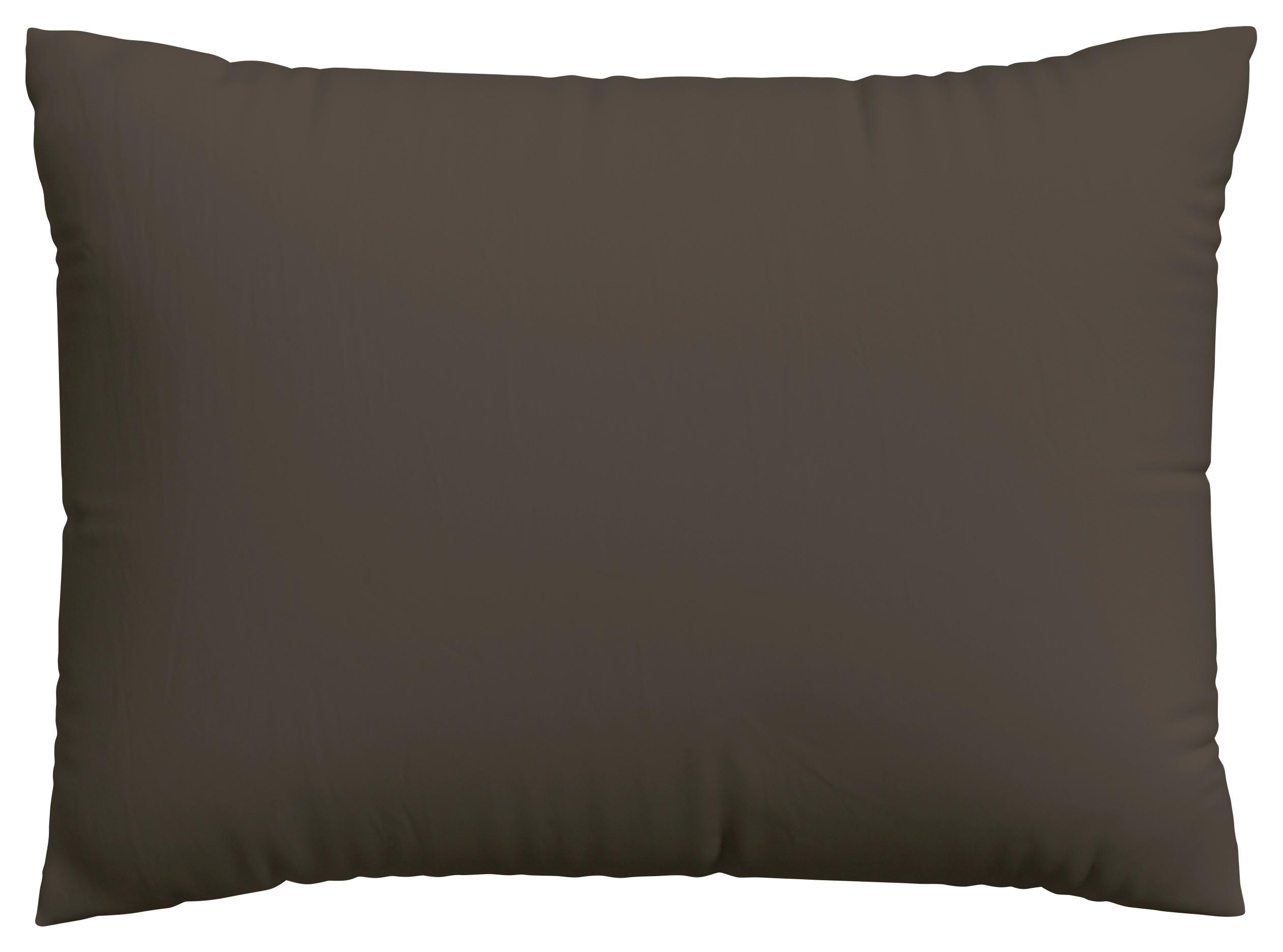 KOPFPOLSTERBEZUG WOVEN SATIN - Dunkelbraun, Basics, Textil (60/80cm) - Schlafgut