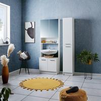 Badezimmer Verona Weiß Dekor B: 100,6 cm - Weiß, KONVENTIONELL, Glas/Holzwerkstoff (100,6/189/32,5cm)