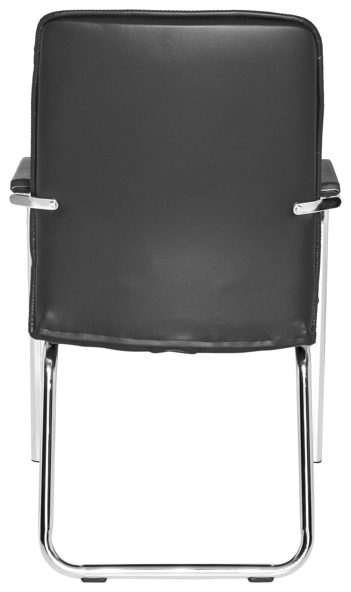 Besucherstuhl Borne Schwarz - Chromfarben/Schwarz, MODERN, Kunststoff/Textil (54/93/44cm) - MID.YOU