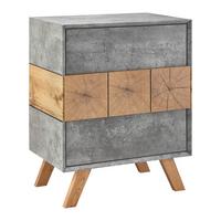 Nočný stolík CASPER - sivá/farba duba, Modern, drevo (60/75/40cm) - Bessagi Home