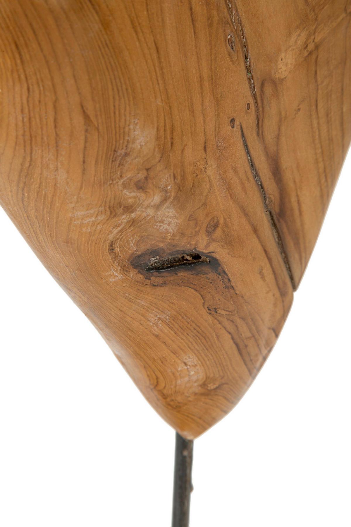 Skulptur Dobu Teak Braun, B: 25 cm - Braun, Basics, Holz (25/45/12cm)