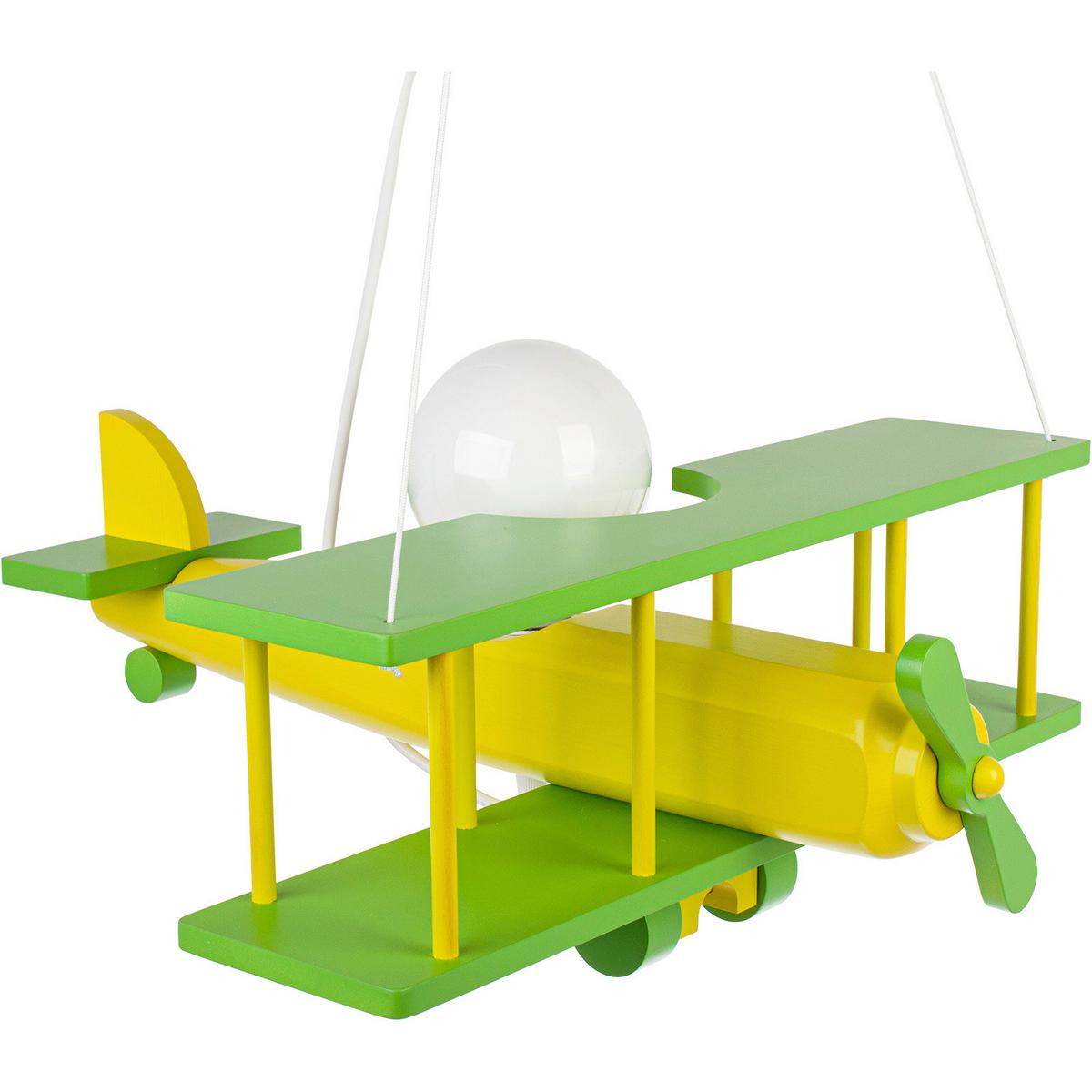 Kinderhängeleuchte 1041124 Flugzeug - Grün, KONVENTIONELL, Holz (42/45/75cm)