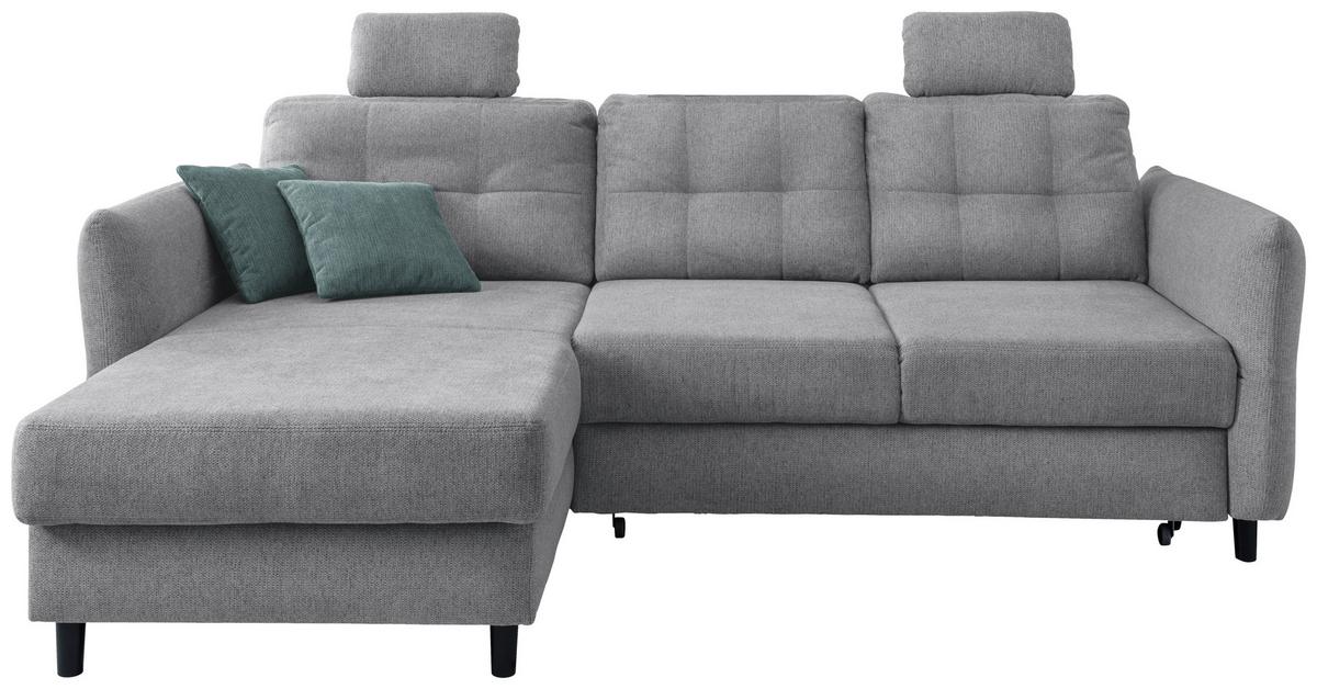 Ecksofa Brizzini Silberfarben S: 176/250-280 Cm - Mintgrau/Silberfarben, MODERN, Holz/Textil (176/250-280cm) - Livetastic