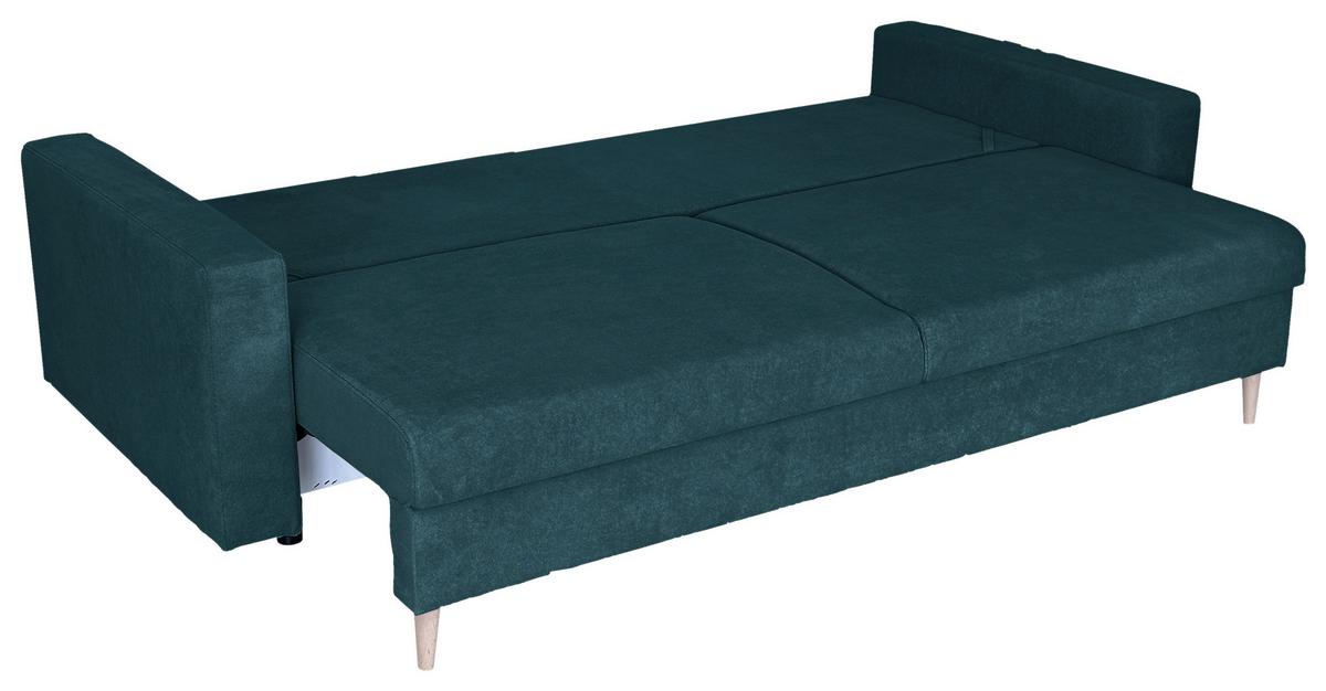 Schlafsofa Mit Bettkasten Torenta Blau B: 220 Cm - Blau/Schwarz, Design, Textil (220/96/98cm) - MID.YOU