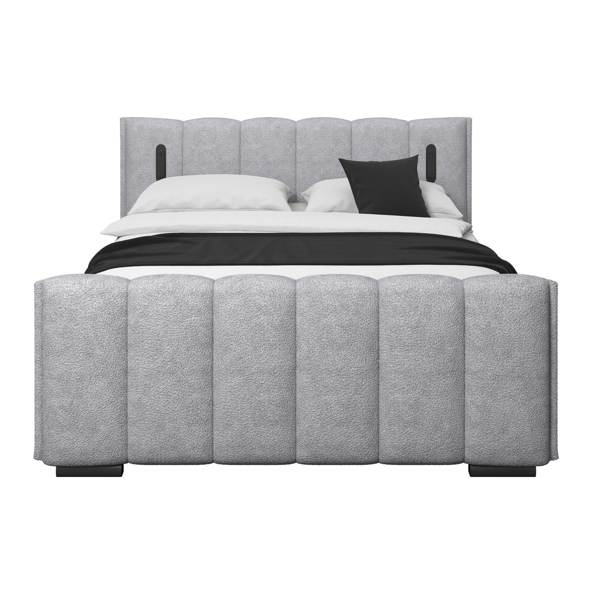 Boxspringbett Elysia inkl. Bettkasten 180x200 - Hellgrau/Schwarz, Trend, Holz/Holzwerkstoff (180/200cm) - Luca Bessoni