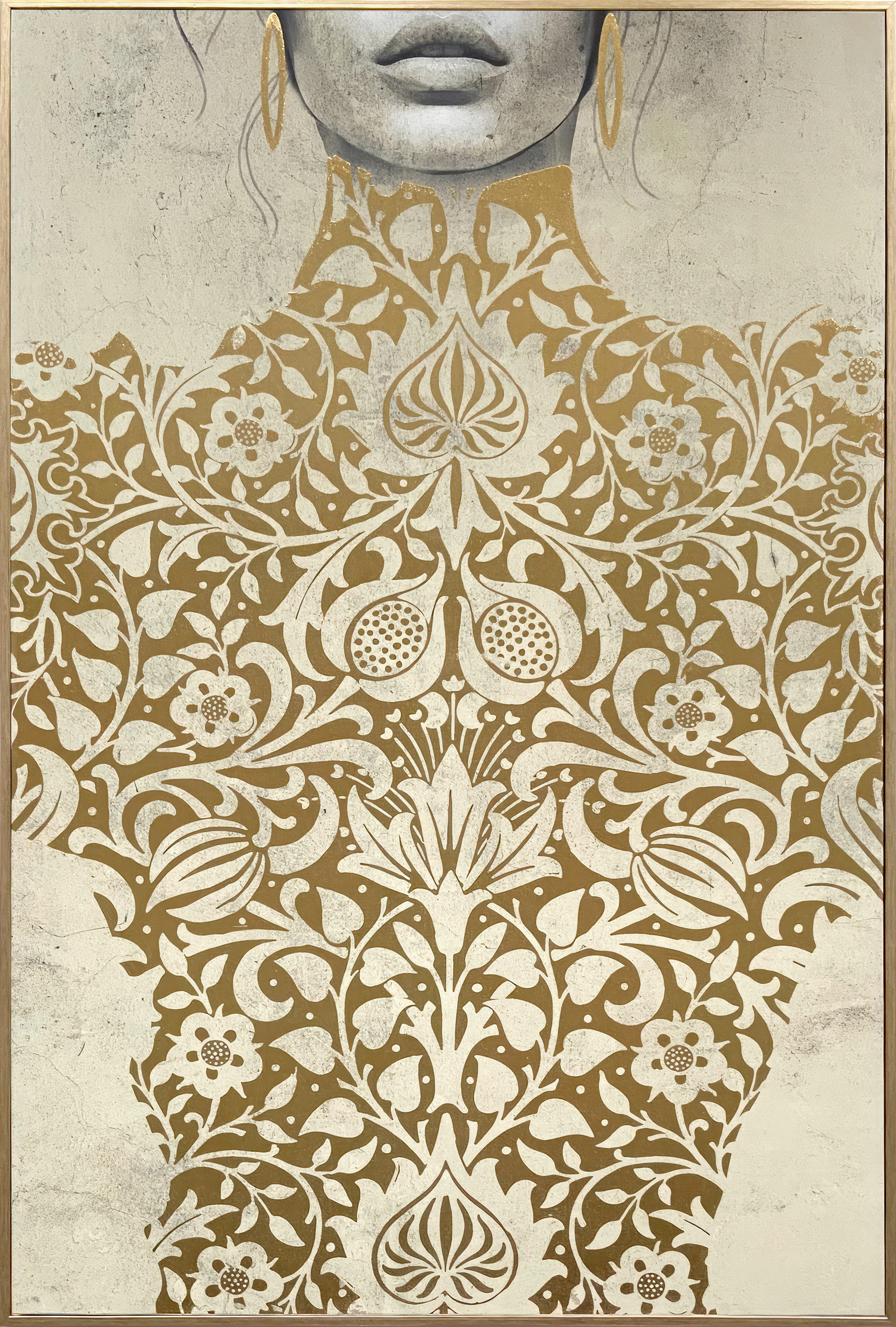 Obraz na plátne Denise 60/90cm - zlatá, Modern, kompozitné drevo/textil (60/90cm) - Premium Living