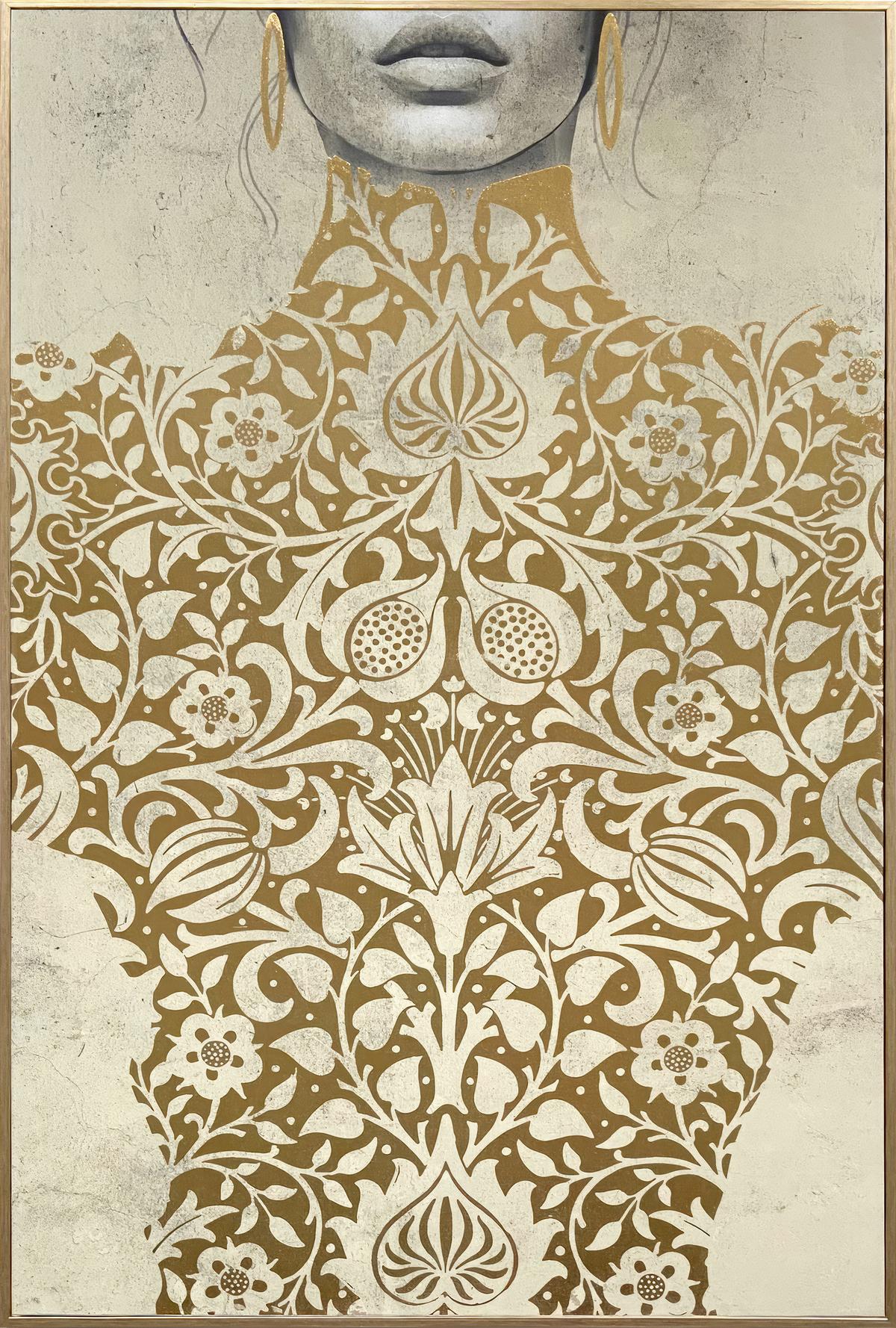 Obraz na plátne Denise 60/90cm - zlatá, Modern, kompozitné drevo/textil (60/90cm) - Premium Living