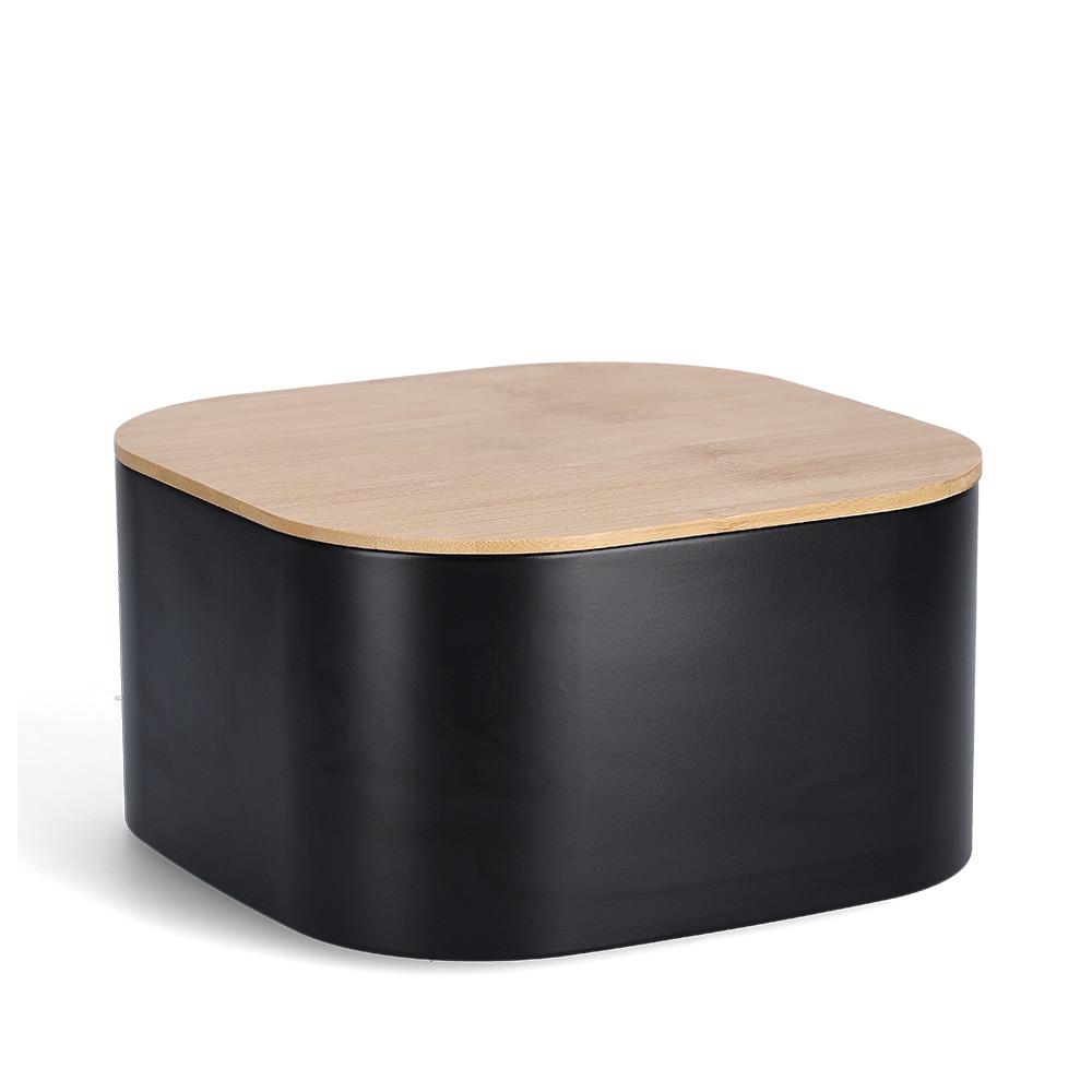 Brotkasten Schwarz B: 27 cm - Schwarz, Basics, Holz/Metall (27/27/15cm) - Zeller Present