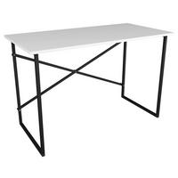 Schreibtisch Insasi Weiß B: 90 cm - Schwarz/Weiß, Design, Holzwerkstoff/Metall (90/50/75cm) - MID.YOU