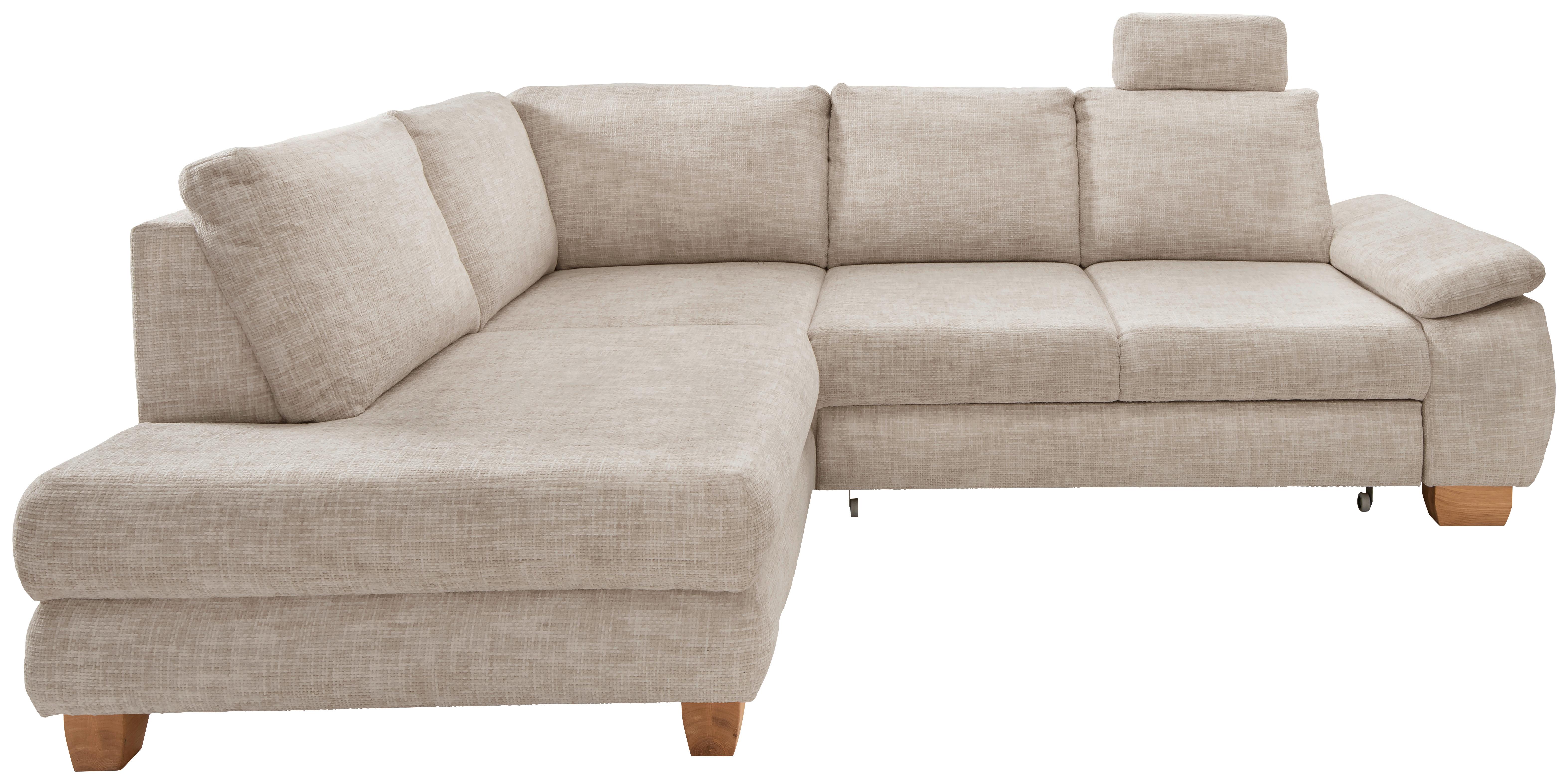 Eckschlafsofa Positano, Creme S: 206x265 Cm - Wildeiche/Creme, MODERN, Textil (206/265cm) - Livetastic