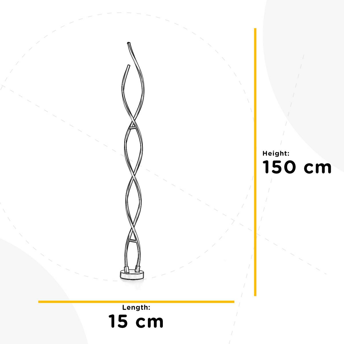 LED-Stehleuchte Dna Titanfarben L: 15 cm - Titanfarben/Schwarz, Design, Kunststoff/Metall (15/15/150cm)