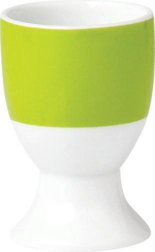 Eierbecherset Grün Weiß 6-teilig D: 4,5 cm - Weiß/Grün, Basics, Keramik (4,5/6,5cm) - Van Well