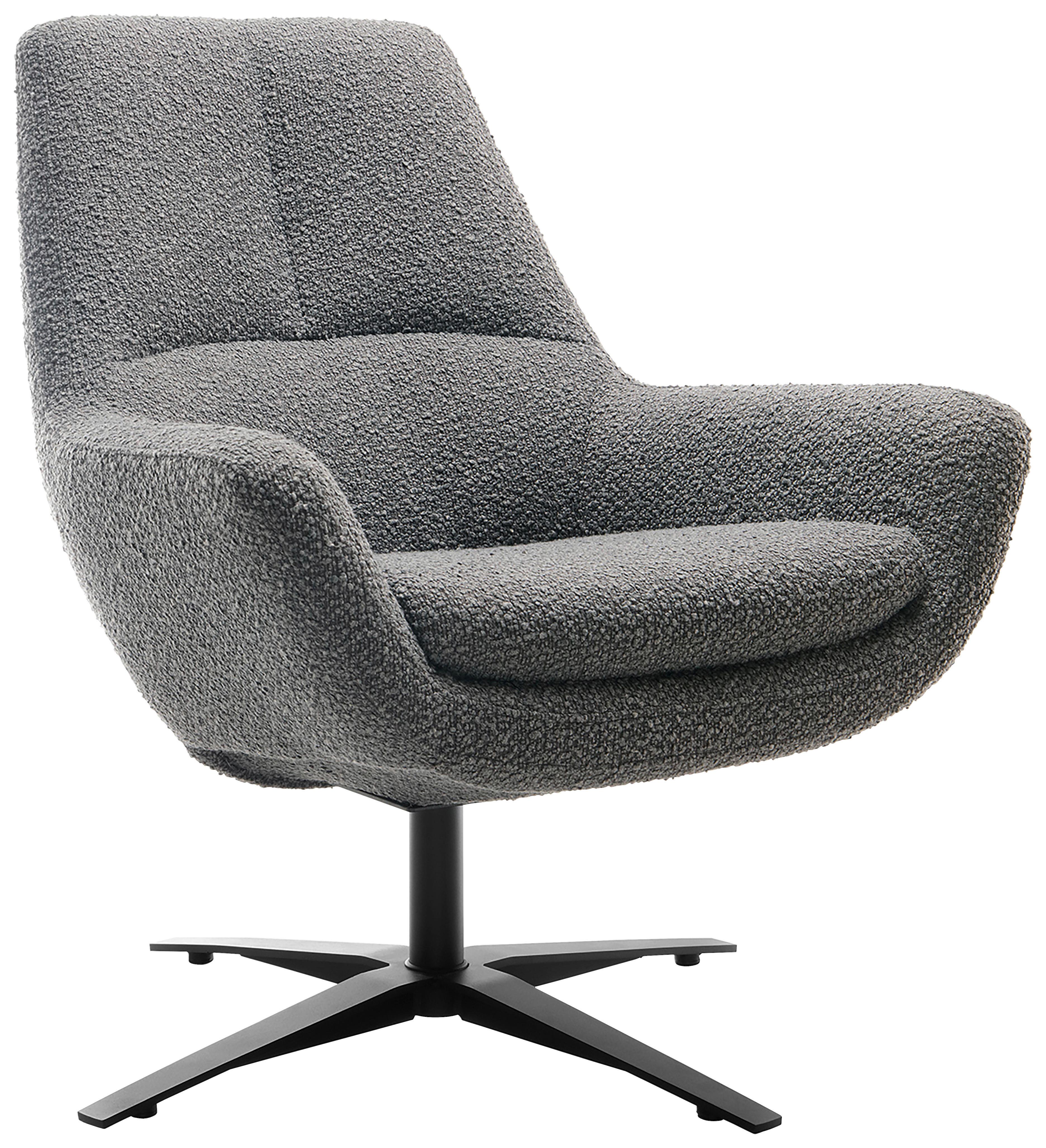 Sessel Be Organic - Anthrazit/Schwarz, MODERN, Textil (81/92/83cm) - Trendmanufaktur