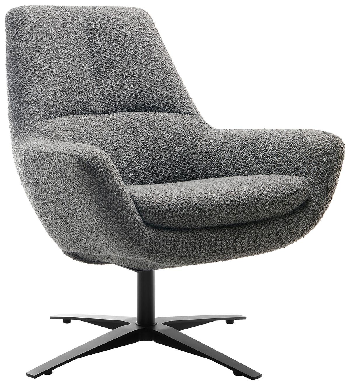 Sessel Be Organic - Anthrazit/Schwarz, MODERN, Textil (81/92/83cm) - Trendmanufaktur