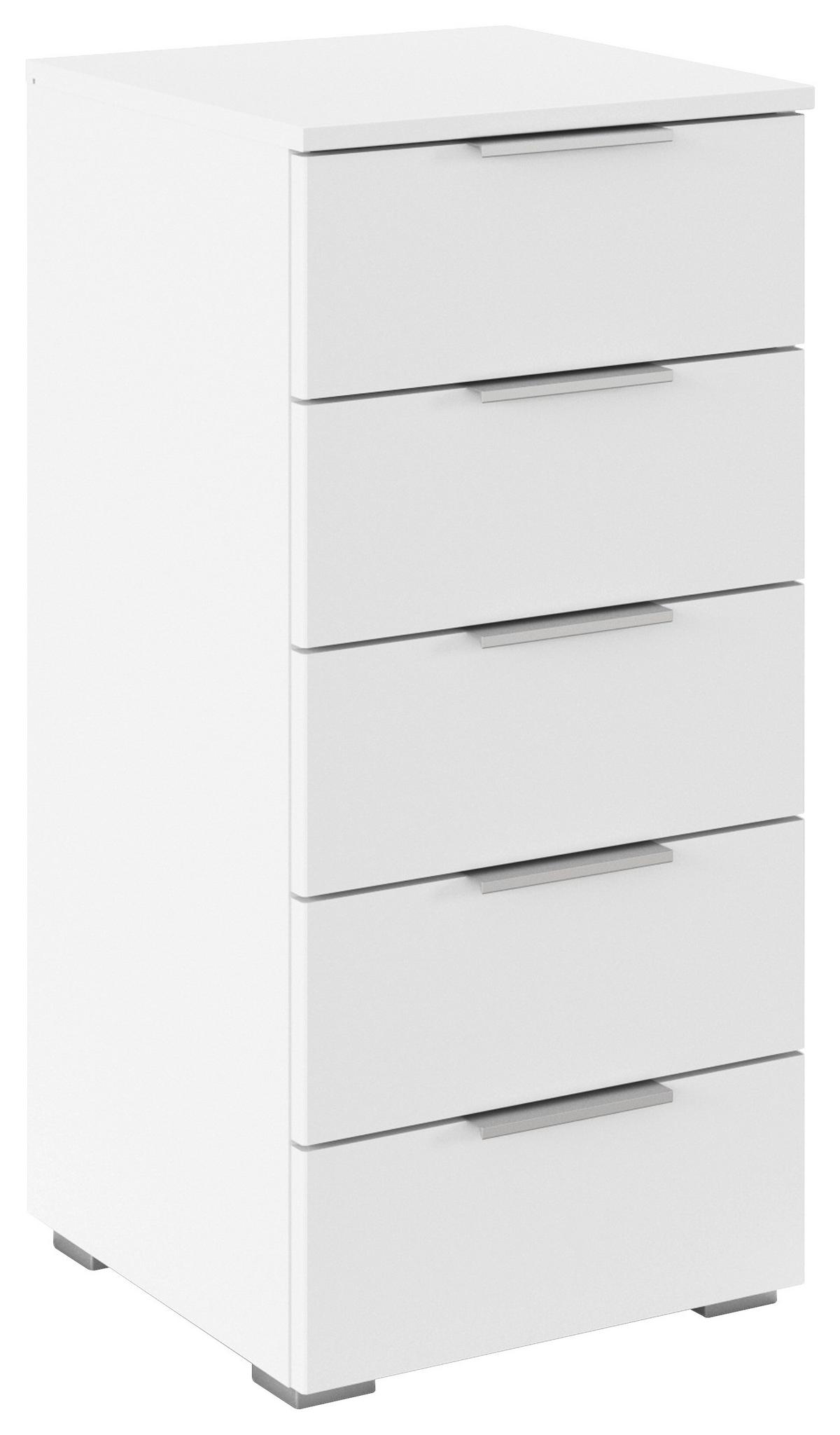 Nachtkästchen Mars 5l Weiß B: 84 Cm - Alufarben/Weiß, Basics, Holzwerkstoff (40/84/40cm)