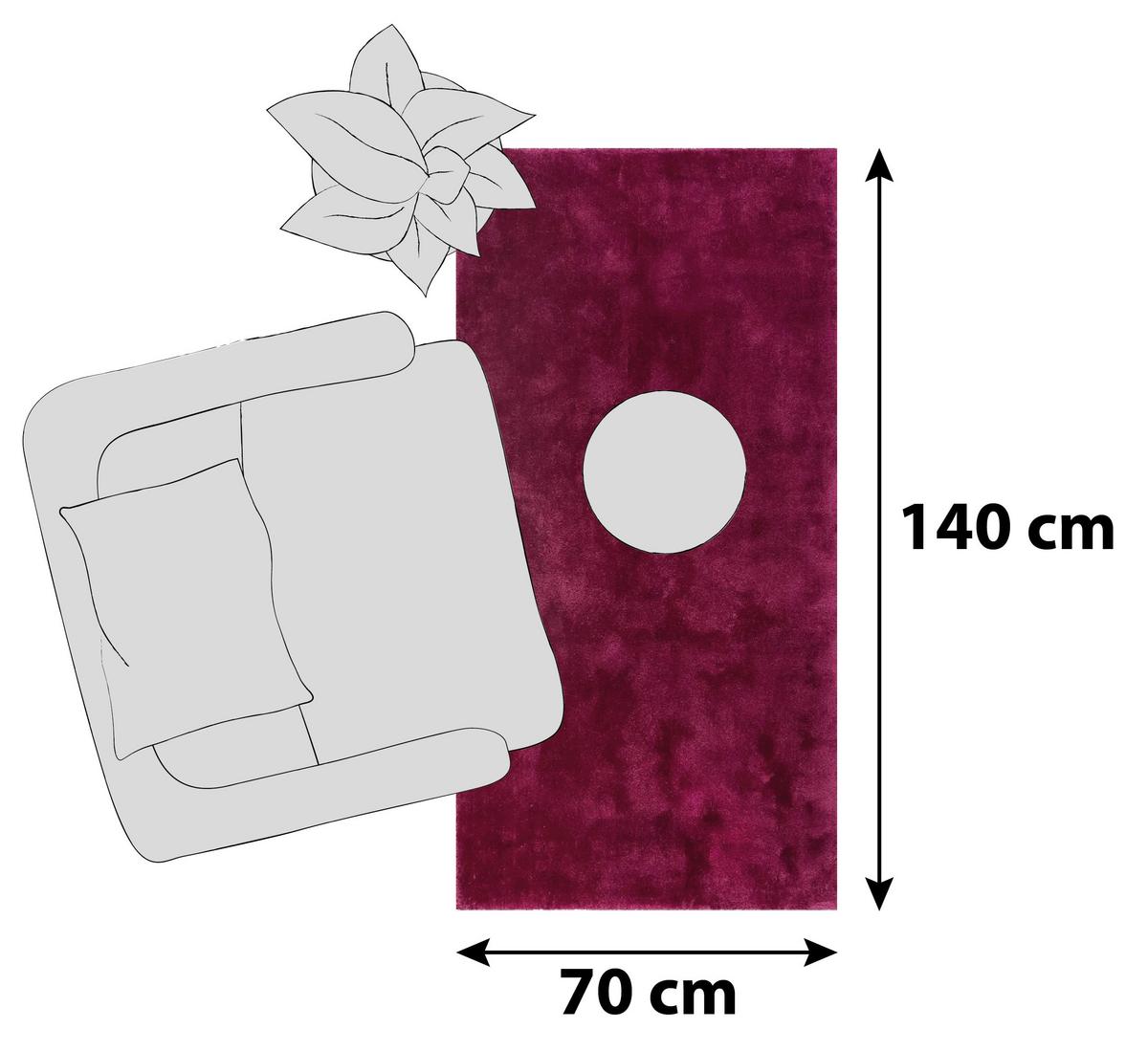 Hochflorteppich Relaxx Violett/weinrot 70x140 Cm - Violett/Weinrot, Basics, Textil (70/140cm) - Esprit