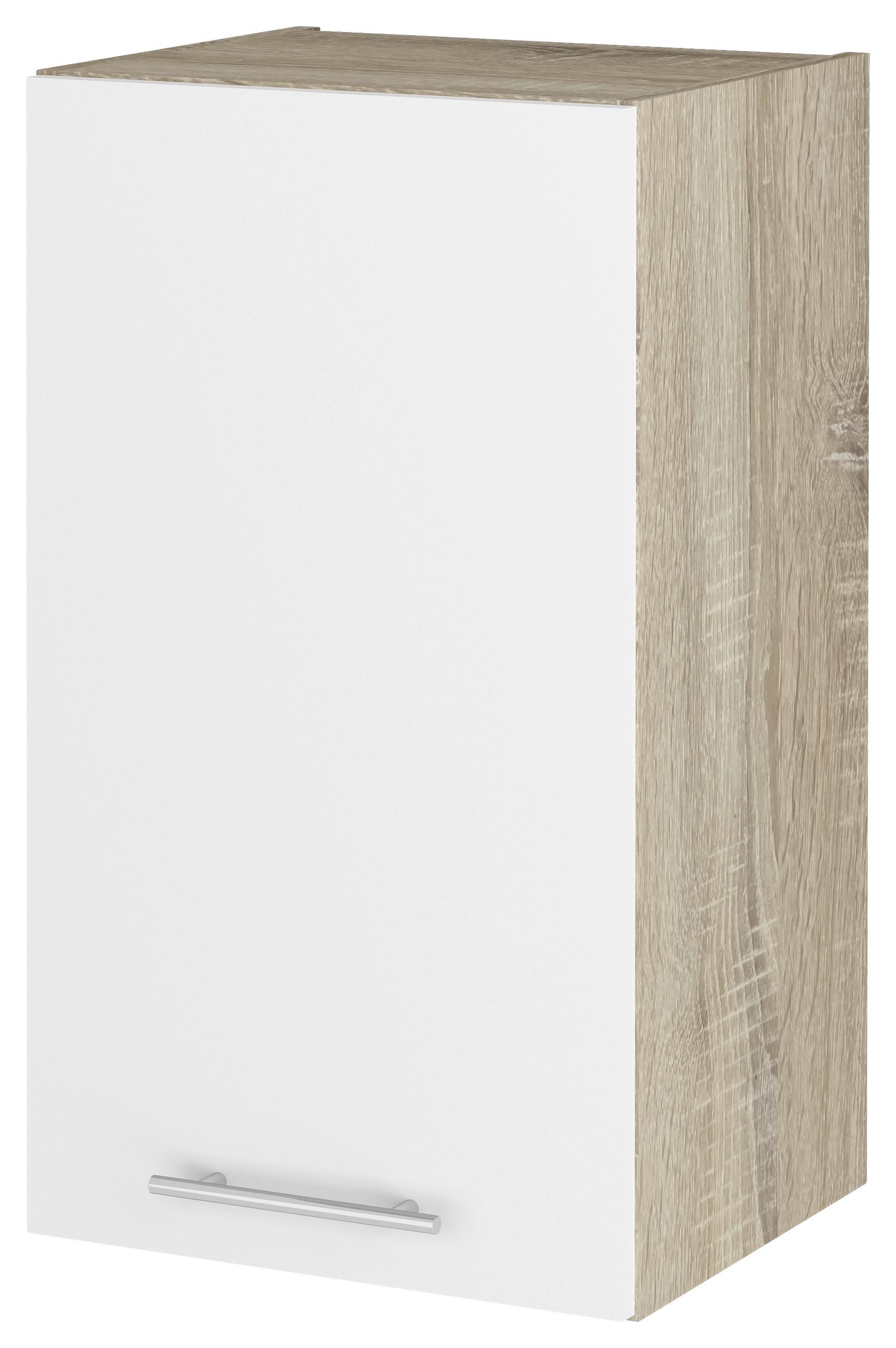 Felsőszekrény Corina - Sonoma tölgy/fehér, fa/fém (40/72,4/34,6cm)