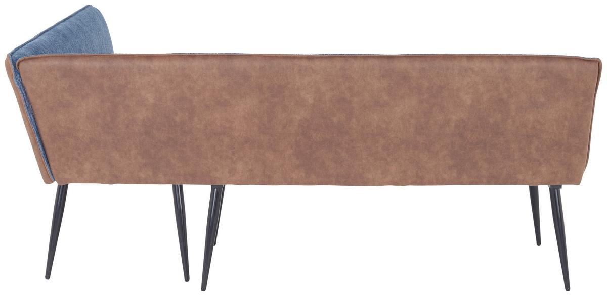 Eckbank Cory - Blau/Schwarz, MODERN, Textil/Metall (194/154cm) - MID.YOU