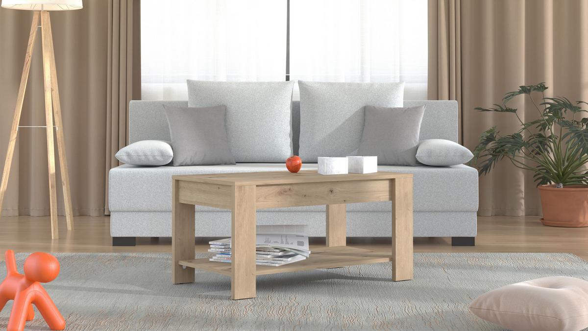 Dohányzóasztal Clent - Artisan tölgy, Modern, faalapú anyag (90/45,5/49,5cm)