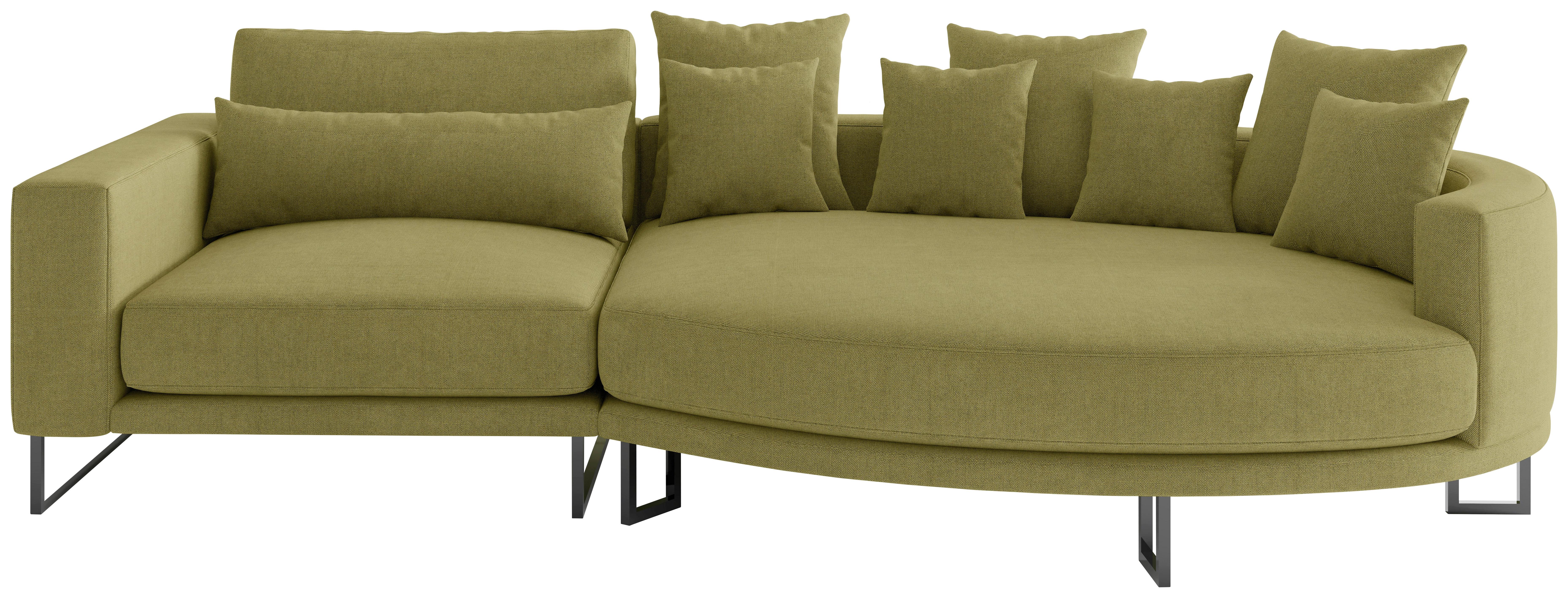 Bigsofa Natalia Olivgrün S: 283x150 cm - Schwarz/Olivgrün, Design, Textil (283/150cm) - Livetastic