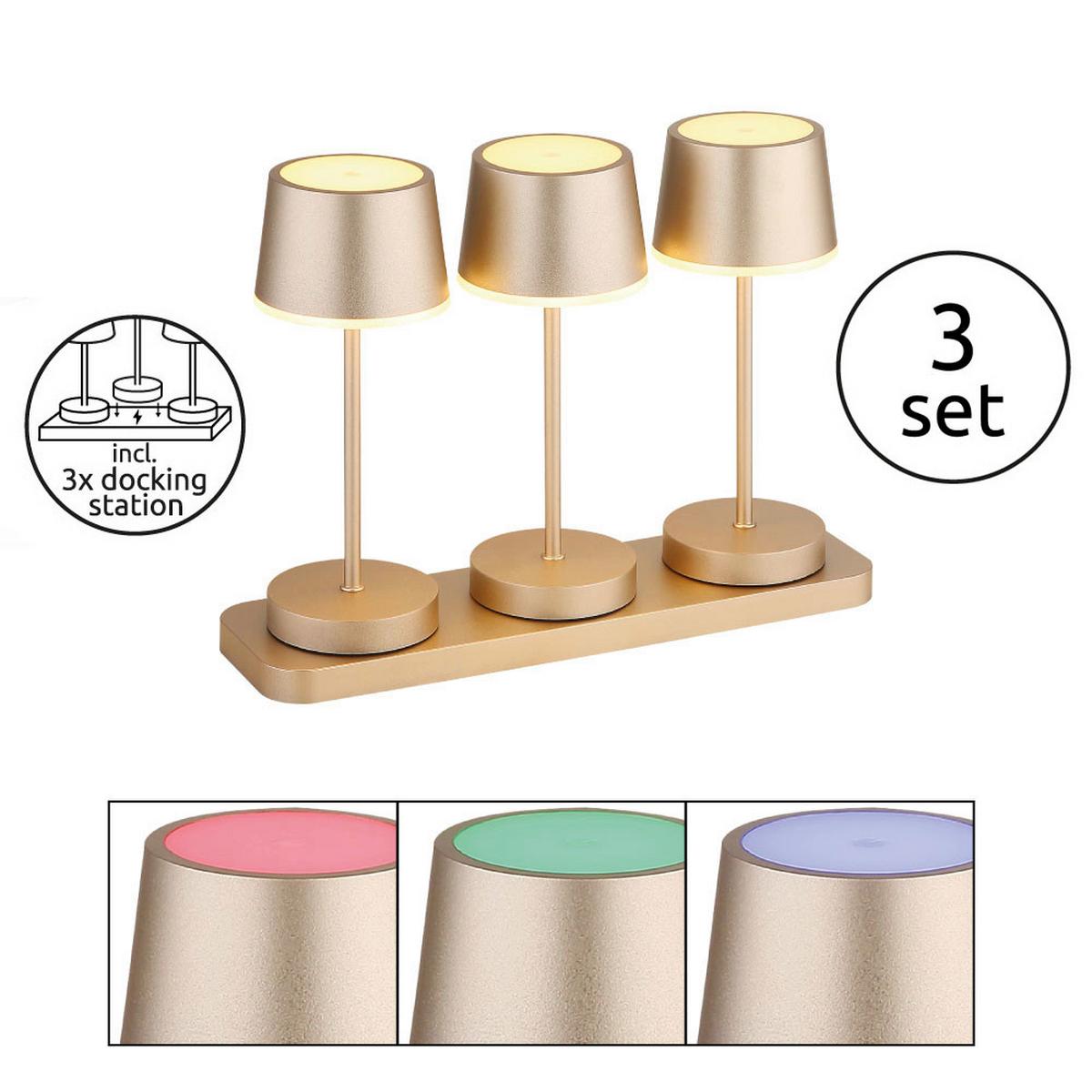 Tischleuchte, Opal/Champagner Kunststoff, 230V - Champagner/Opal, Design, Kunststoff/Metall (8,3/20cm) - Globo