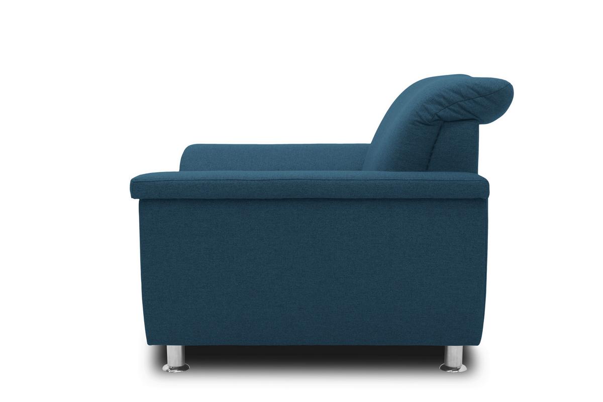 Polstersessel Mit Armlehnen Franzi Webstoff Petrol - Chromfarben/Dunkelblau, KONVENTIONELL, Textil (120/81/97cm) - MID.YOU