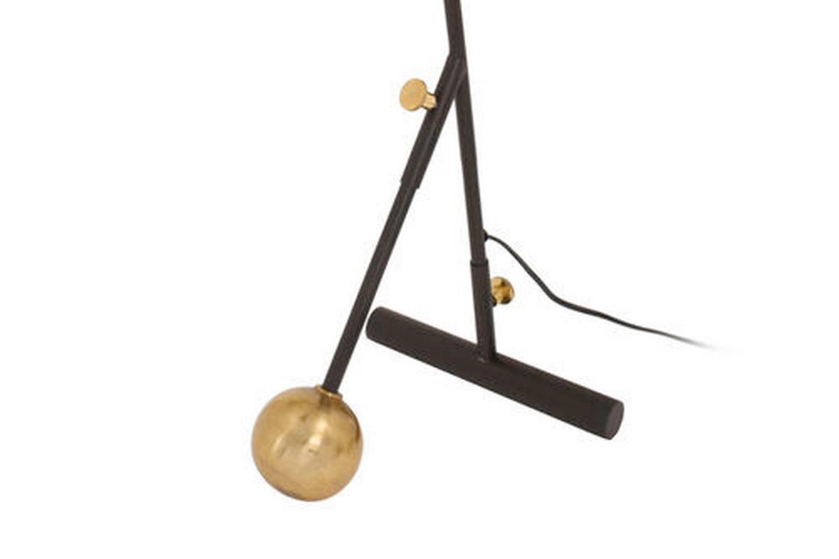 STEHLEUCHTE Schwarz/Gold, E27, 25W - Goldfarben/Schwarz, Design, Kunststoff/Stein (23/76/32cm) - Kayoom