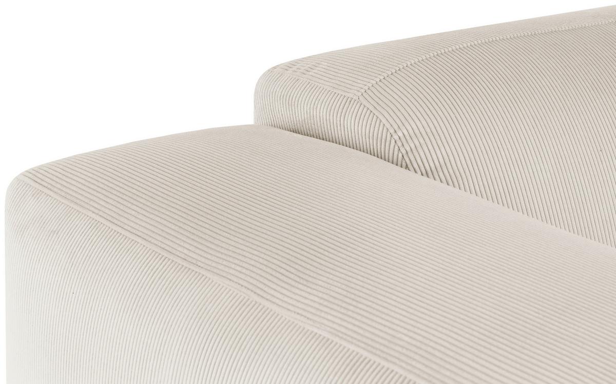 Ecksofa Hannah Creme 252x170 Cm - Creme/Schwarz, Design, Textil (252/170cm) - MID.YOU