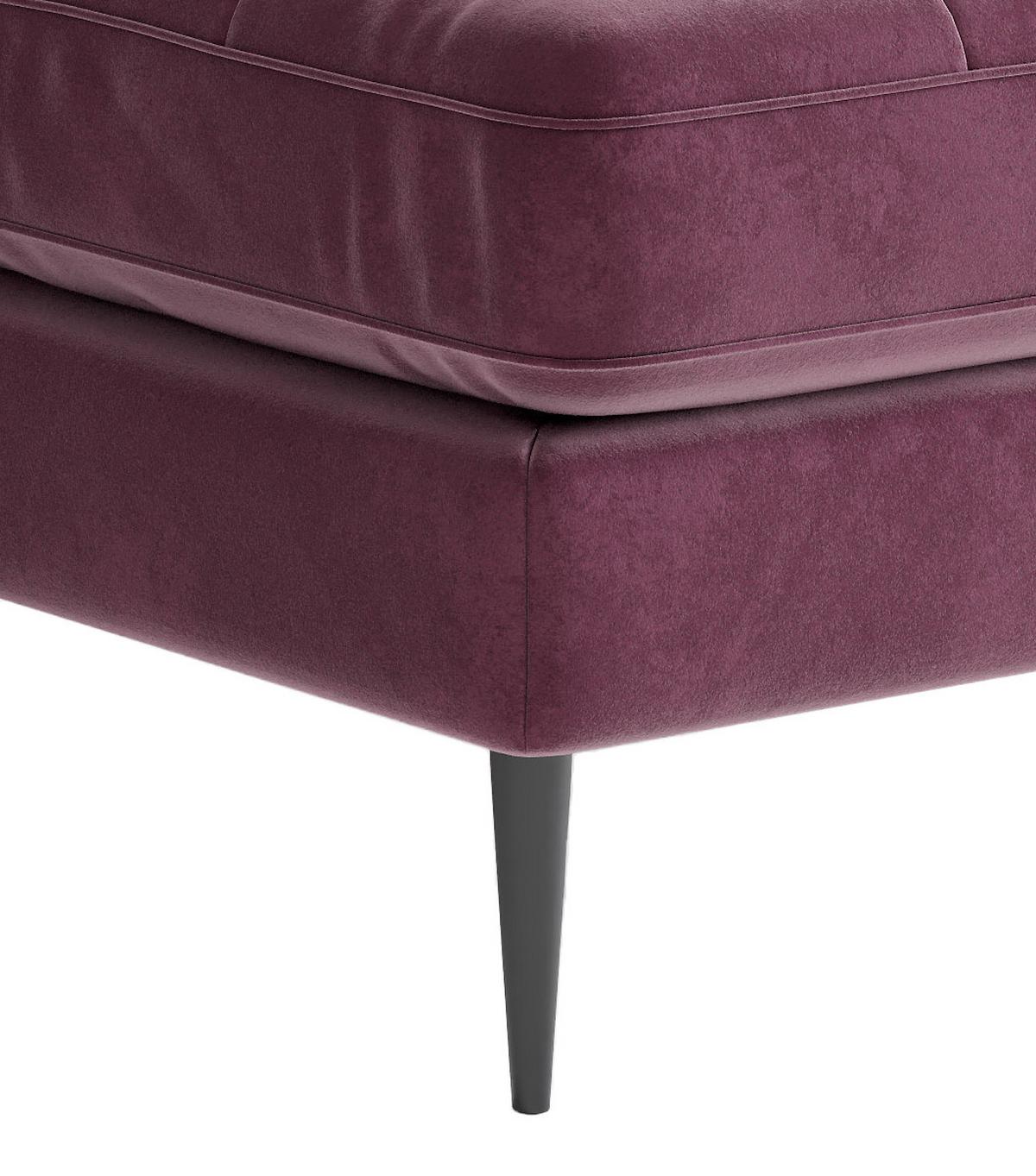 Ecksofa Scott - Edelstahlfarben/Weinrot, Design, Textil (205/259cm) - Livetastic