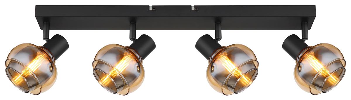 Strahler 54309-4b - Schwarz, Basics, Glas/Metall (56/10,5/13,5cm) - Globo
