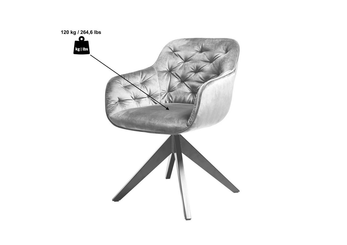 Armlehnstuhl Kensington Hellgrau/Schwarz B: 57,5 cm - Hellgrau/Schwarz, MODERN, Kunststoff/Textil (57,5/80,5/59,5cm) - Livetastic