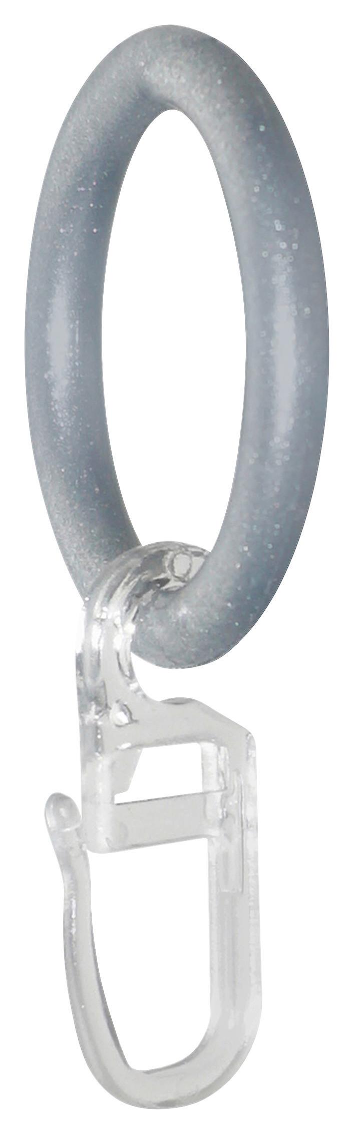 Vorhangringe Chromfarben Paul Kunststoff 10 Stk. - Grau, Kunststoff (3,5cm) - Ondega