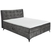 Boxbett Mit Topper+bettkasten 180x200 Cm Melrose - Anthrazit/Schwarz, MODERN, Holzwerkstoff/Textil (180/200cm) - MID.YOU