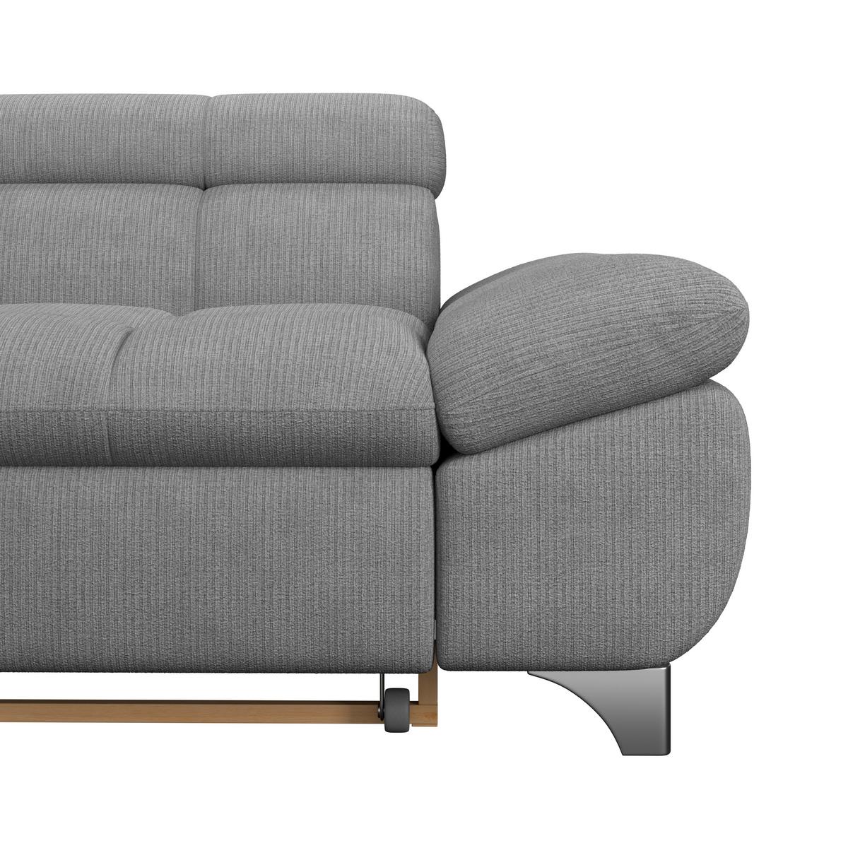 Ecksofa Gemini Grau, B: 234cm - Chromfarben/Dunkelgrau, KONVENTIONELL, Textil (234/312cm)