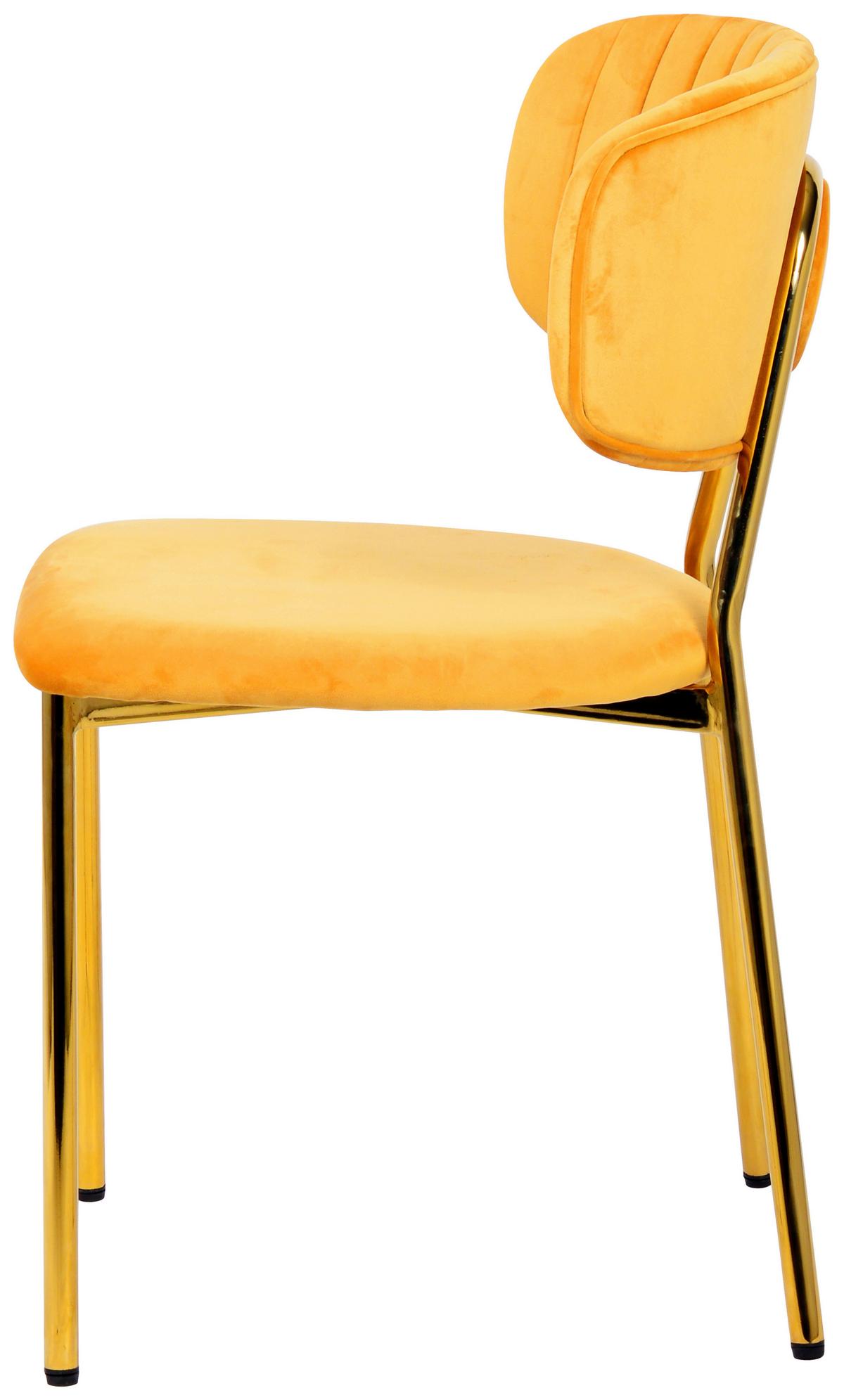 Stuhl-set Giselle 125 Hellorange - Goldfarben/Orange, Design, Kunststoff/Metall (47/80/51cm) - Kayoom