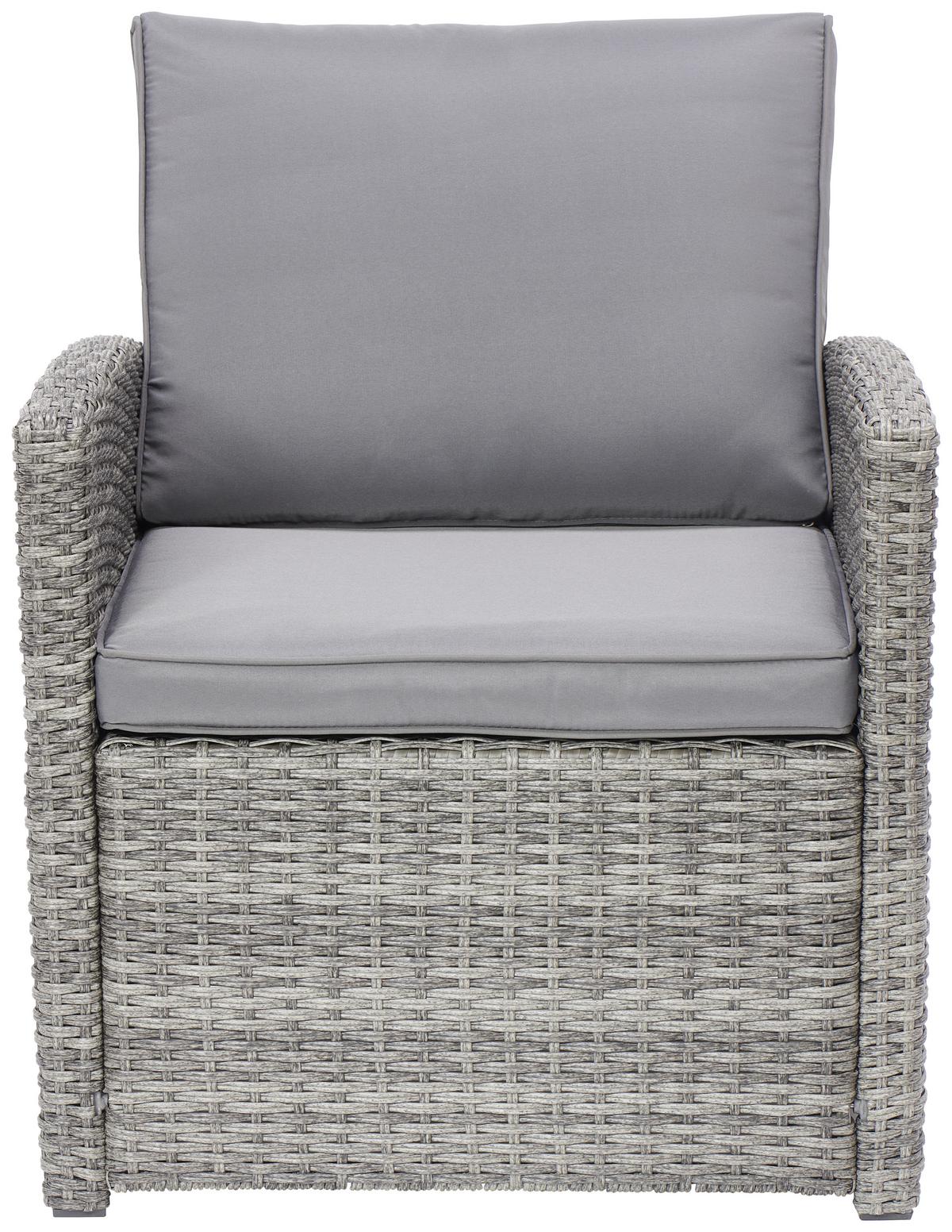 Lounge Garnitúra Malta - sötétszürke/szürke, Modern, műanyag/Üveg (145/68/70cm) - Beldano