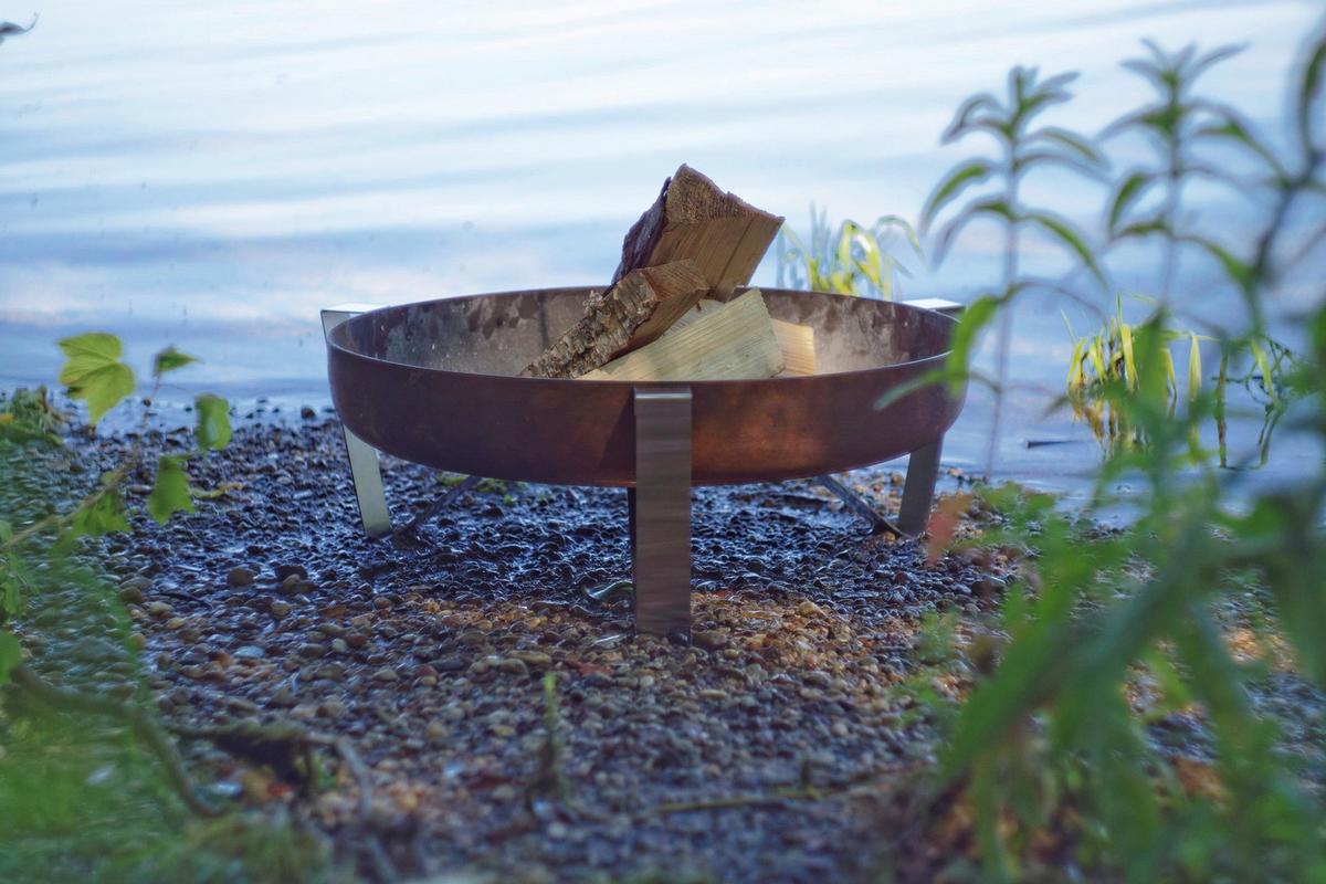 Feuerschale Voma XXL Edelstahl - Edelstahlfarben/Rostfarben, Basics, Metall (67,5/66,5/25cm)