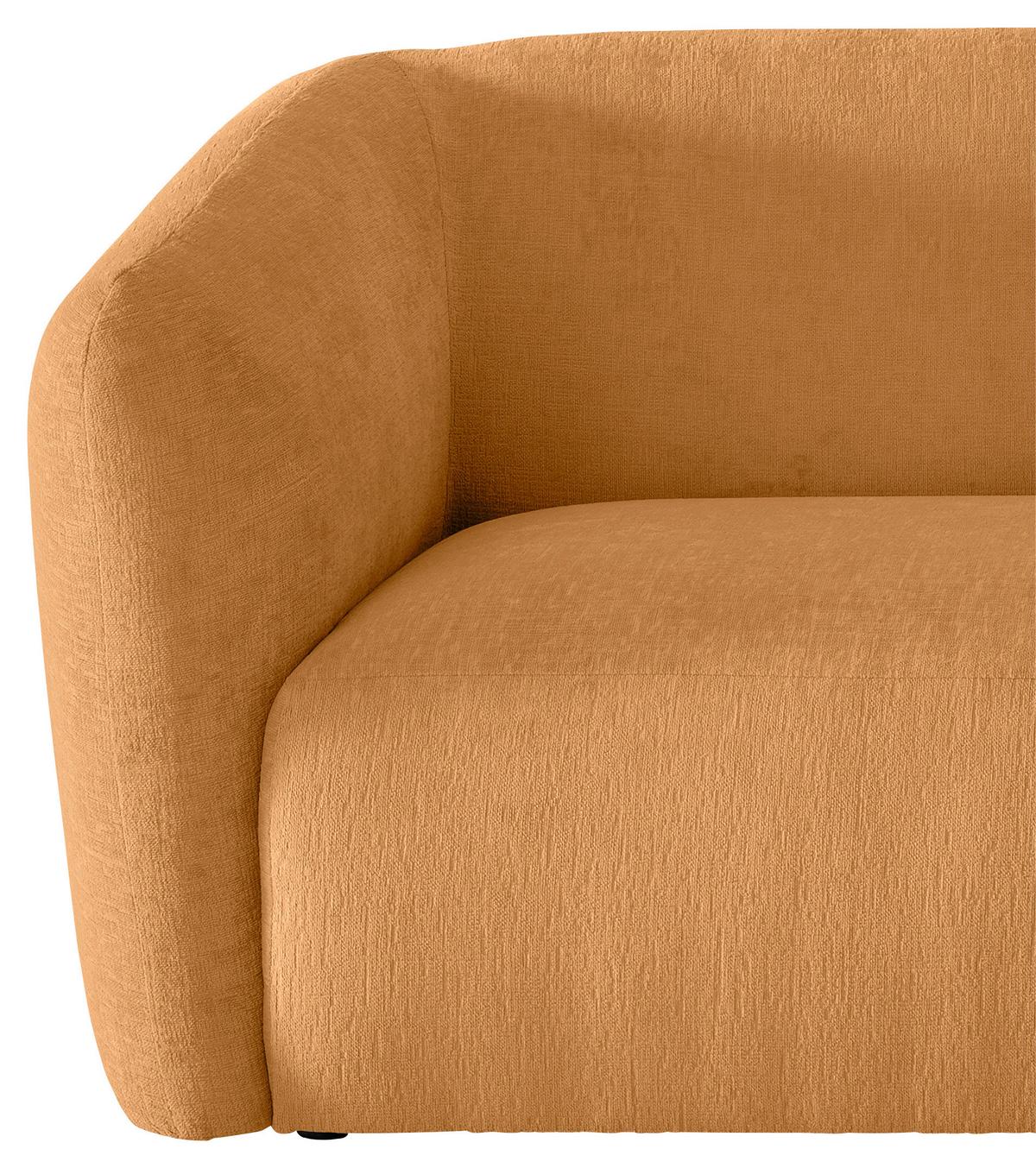 Ecksofa Jesi, Goldfarben S: 238x107 Cm - Goldfarben/Schwarz, MODERN, Textil (238/107cm) - Livetastic
