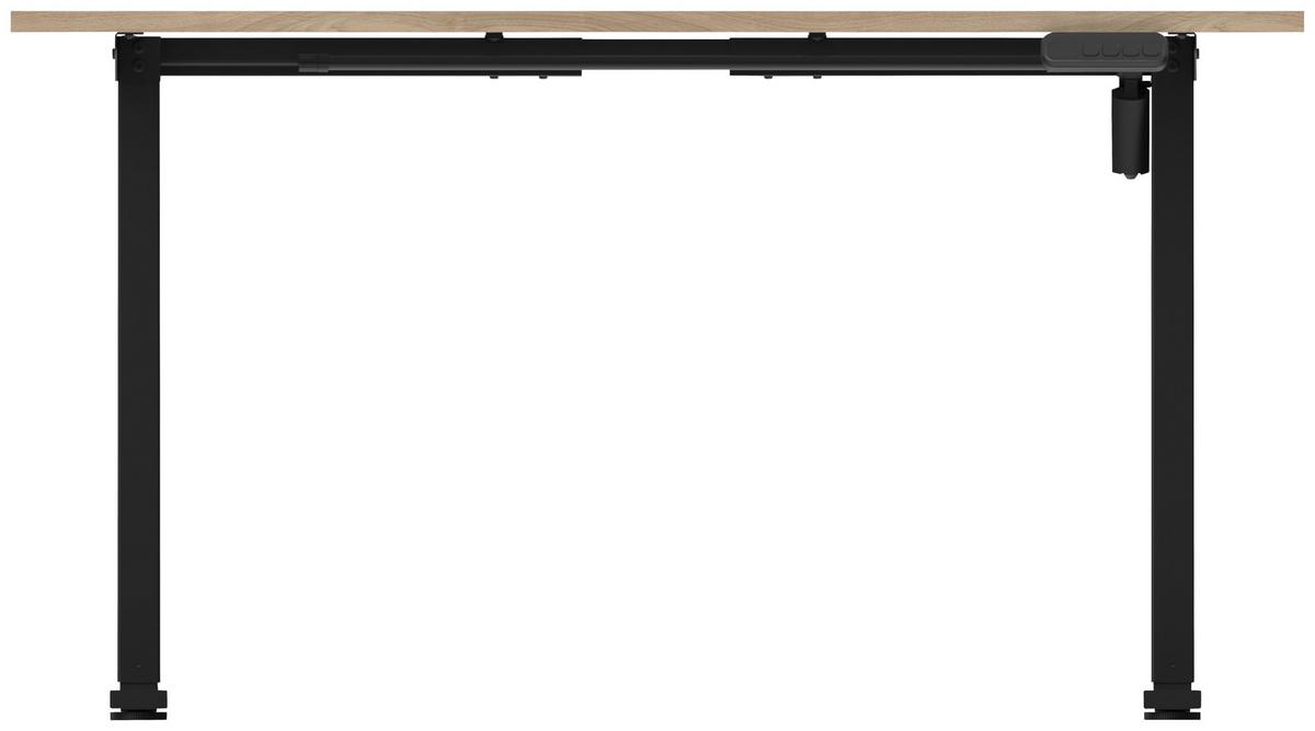 Schreibtisch Emmik Eichefarben B: 138cm - Eichefarben/Schwarz, Basics, Holzwerkstoff/Kunststoff (138/60/72,7-117,2cm) - MID.YOU