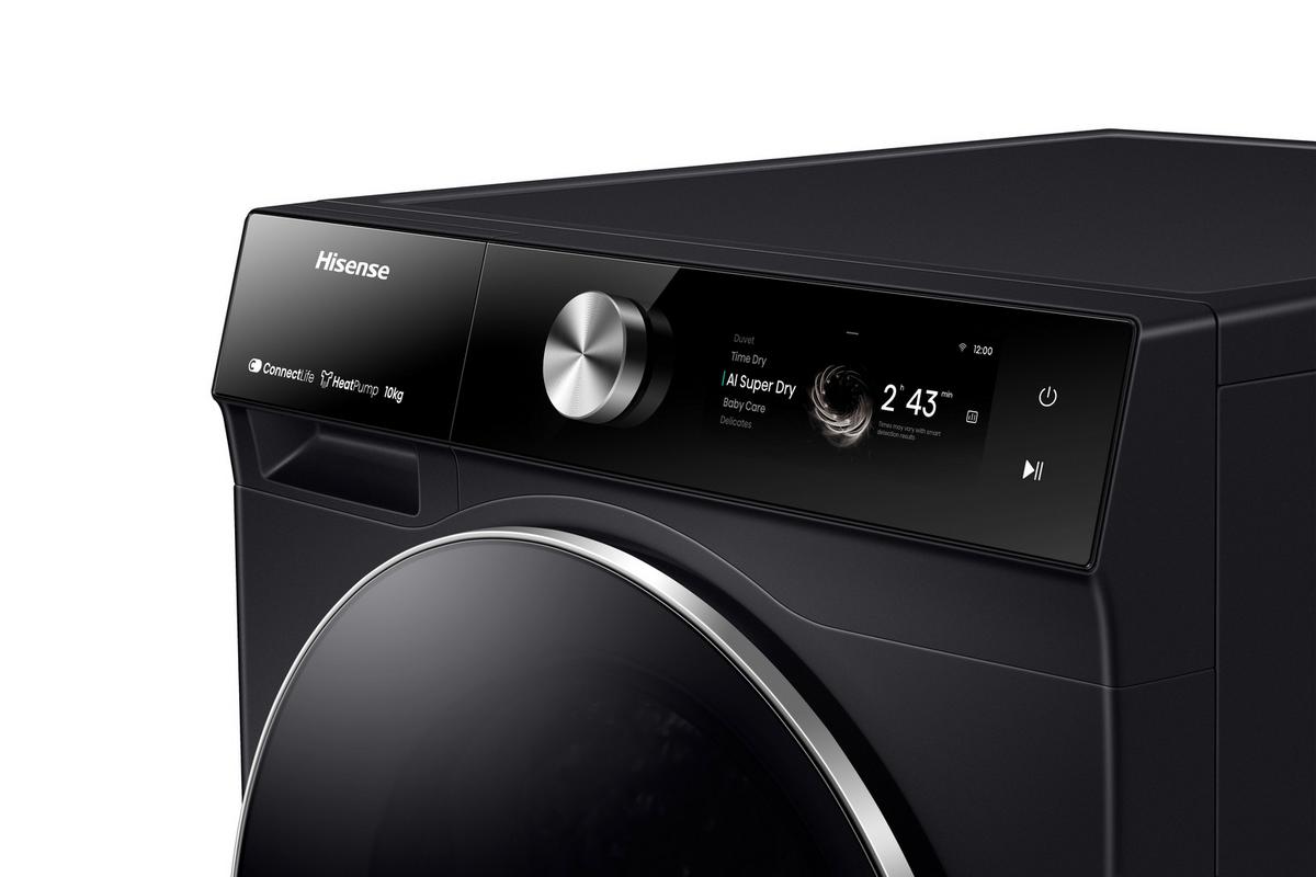 Wärmepumpentrockner Dh7s107bb - Schwarz, Basics, Glas/Kunststoff (59,5/84,5/64cm) - Hisense