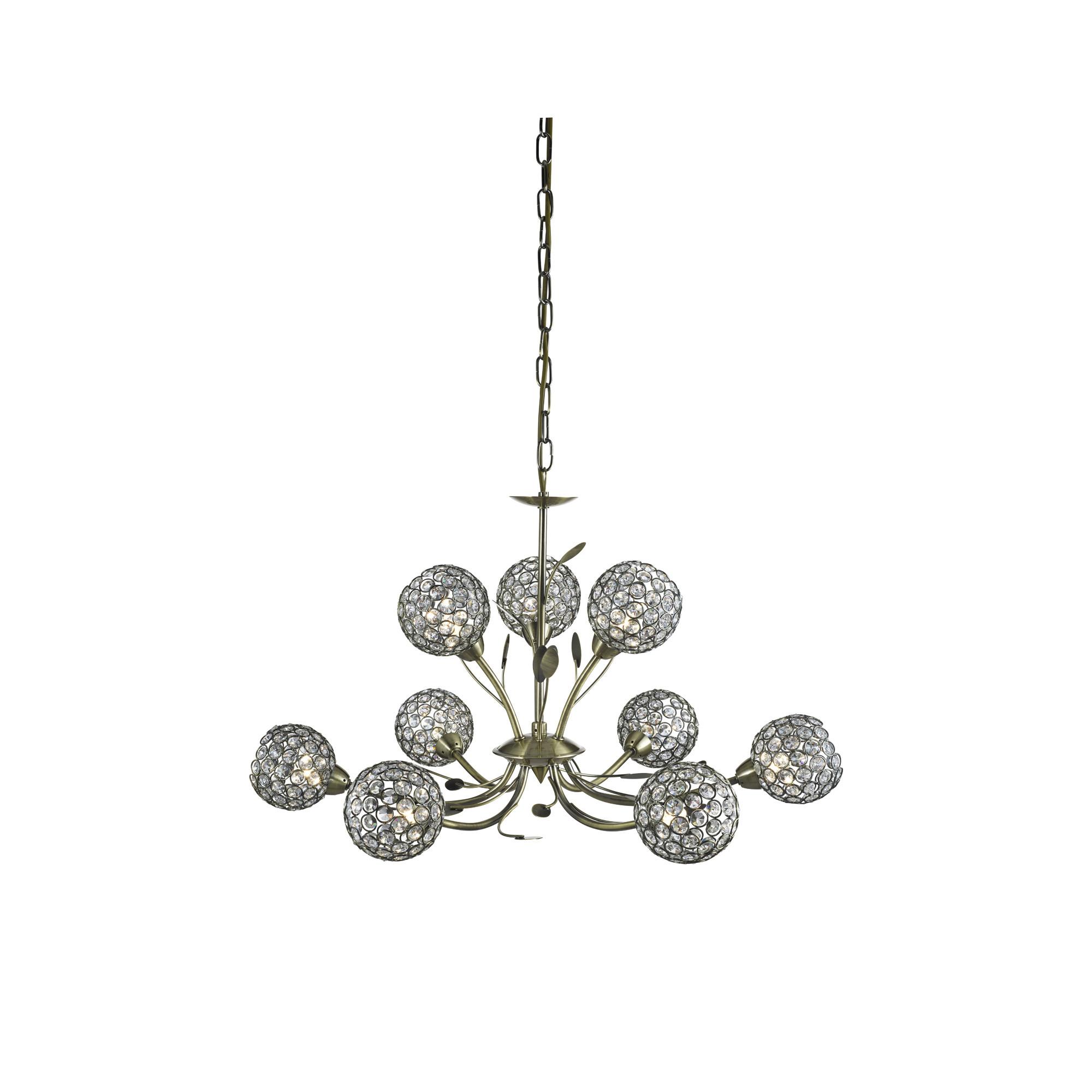 Hängeleuchte Bellis 9lt 5579-9ab - Messingfarben, Basics, Glas/Metall (68/39cm)