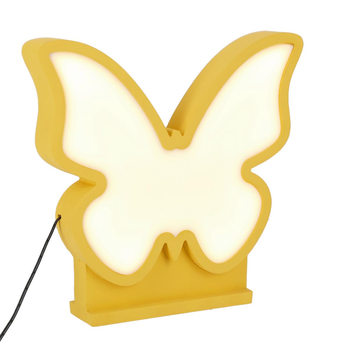 Kindertischleuchte 41-10667 Butterfly - Goldfarben, Basics, Holzwerkstoff/Kunststoff (28.5/5/26.5cm)
