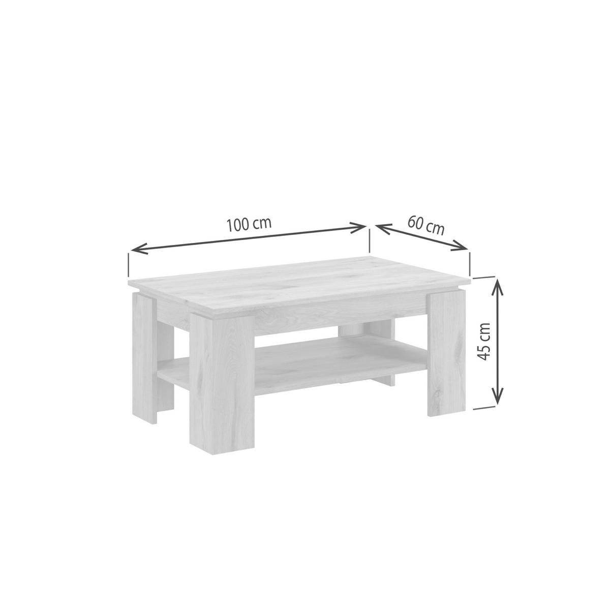 Couchtisch Titan Weiß L: 100 cm - Design, Holzwerkstoff (100/60/45cm) - MID.YOU