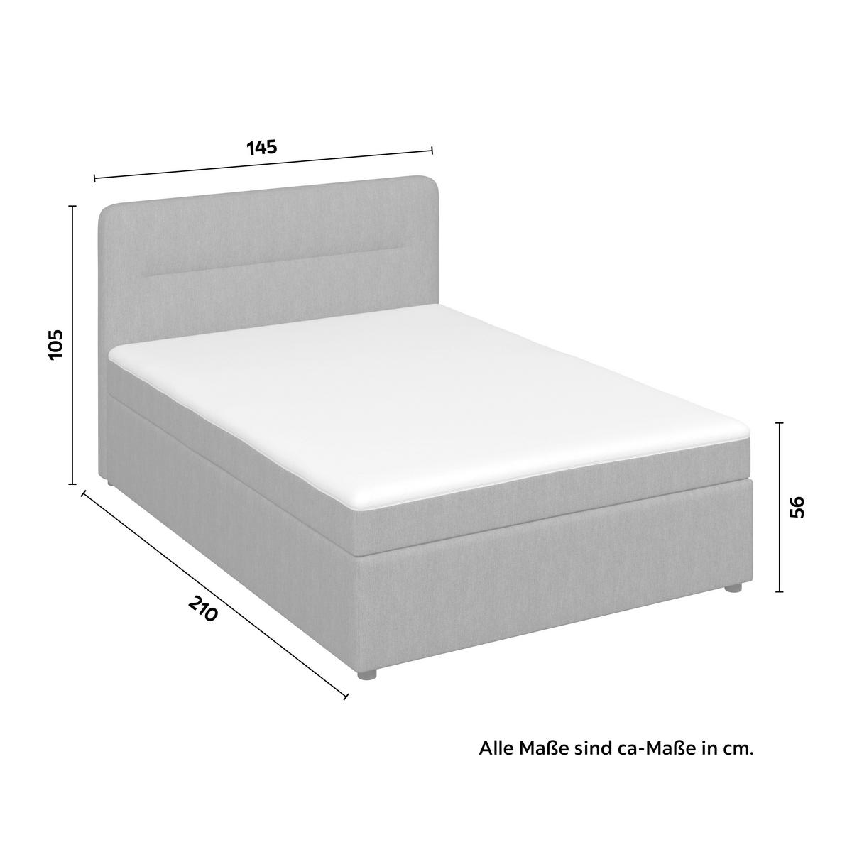 Boxspringová postel MARCO 140x200, šedomodrá - šedomodrá/černá, Moderní, dřevo/textil (140/200cm) - Bessagi Home